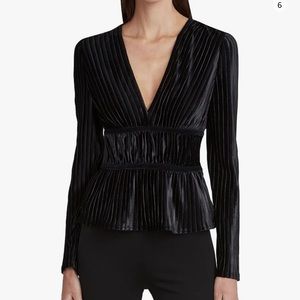 BCBG Velvet V-neck Top